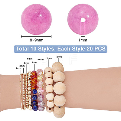 180pcs 10 Styles Natural & Synthetic Mixed Gemstone Beads G-PH0002-24-1