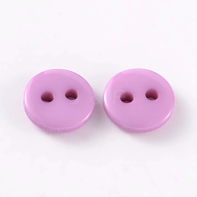 2-Hole Flat Round Resin Sewing Buttons for Costume Design BUTT-E119-24L-03-1
