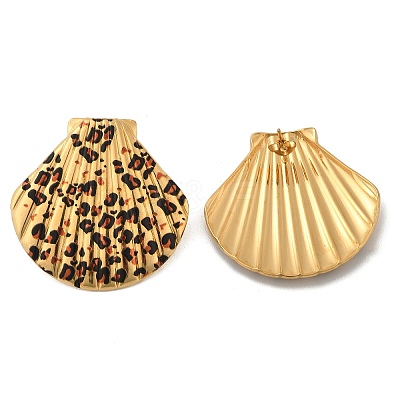 304 Stainless Steel Enamel Stud Earrings EJEW-Z084-15G-01-1