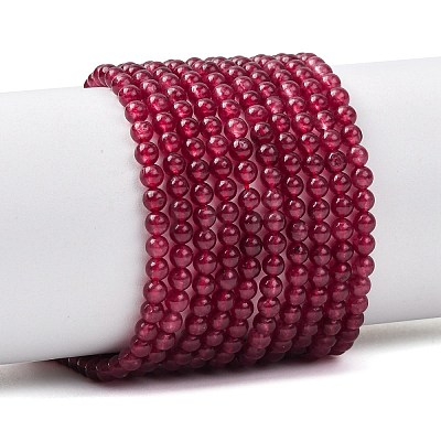 Natural White Jade Round Bead Strands G-A130-3mm-F01-1