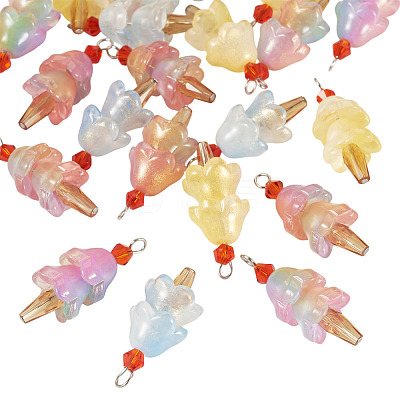 20Pcs 4 Styles Glass Ice Cream Pendants PALLOY-TAC0242-03-1