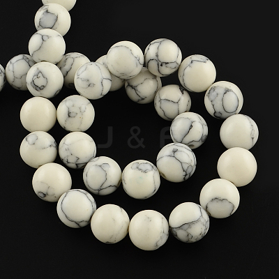 Synthetical Turquoise Gemstone Round Bead Strands TURQ-R035-6mm-05-1