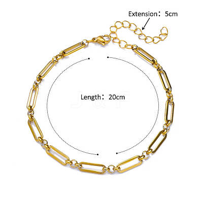 Stainless Steel Oval Link Chain Anklets for Women WG69DAF-03-1