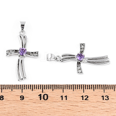 Rhodium Plated 925 Sterling Silver Pave Cubic Zirconia Pendants STER-T007-35P-1