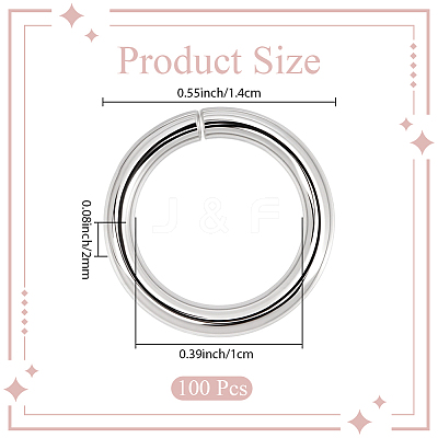 100Pcs 304 Stainless Steel Jump Rings STAS-CN0001-74-1