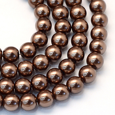 Baking Paint Pearlized Glass Pearl Round Bead Strands HY-Q003-4mm-52-1