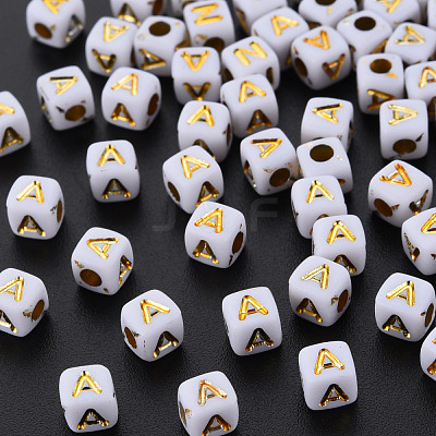 Opaque White Acrylic Beads MACR-Q242-010A-1