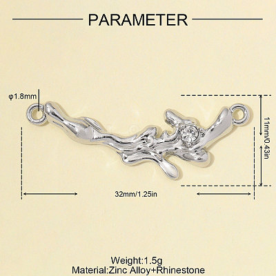 Zinc Alloy with Crystal Rhinestone Connector Charms RB-OY001-95P-1