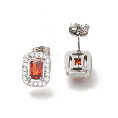 304 Stainless Steel Stud Earrings EJEW-H018-01P-06-1