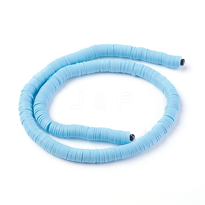 Flat Round Handmade Polymer Clay Beads LS-CLAY-R067-8.0mm-36-1