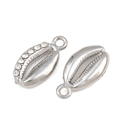 304 Stainless Steel with Crystal Rhinestone Charms RB-CBABFDA-11E-P-1