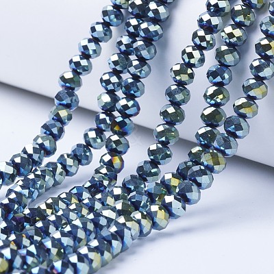 Electroplate Transparent Glass Beads Strands EGLA-A034-T6mm-UA09-1