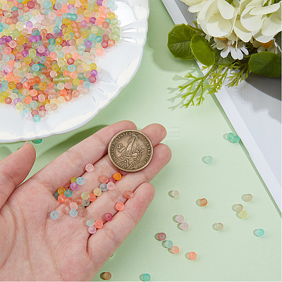 Transparent Frosted Glass Beads FGLA-PA0001-02A-1
