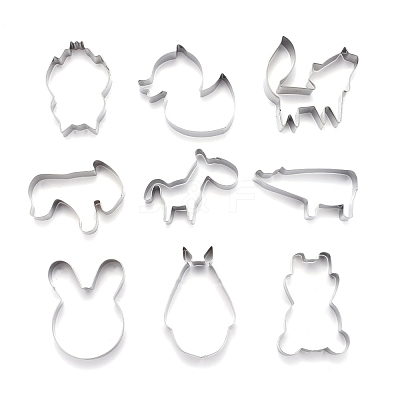 Non-Tarnish Stainless Steel Mixed Animal Shape Cookie Candy Food Cutters Molds DIY-H142-02P-1