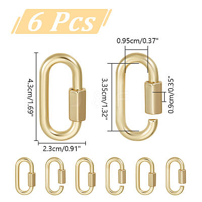 6Pcs Alloy Screw Carabiner Lock Charms FIND-UN0003-31LG-1