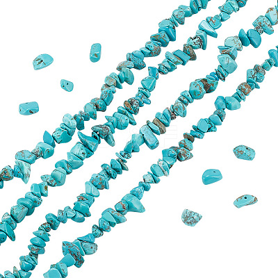 4 Strands Natural Dyed Howlite Chip Beads Strands G-AR0005-52-1