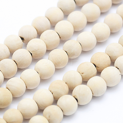 Natural Wood Beads Strands WOOD-P011-07-4mm-1