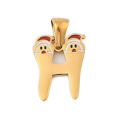 Christmas Theme 304 Stainless Steel Pendants STAS-R007-01H-G-1