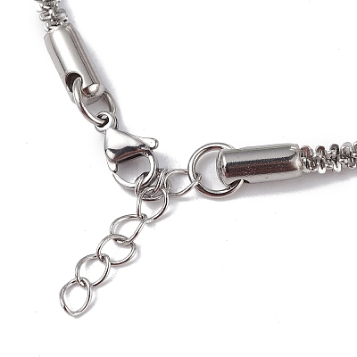 Non-Tarnish 304 Stainless Steel Bone Rope Chain Bracelet for Women BJEW-I311-01C-P-1