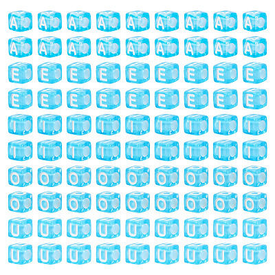 100Pcs 5 Colors Transparent Acrylic Beads TACR-TA0001-55B-1