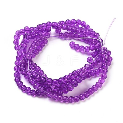 Crackle Glass Beads Strands X-CCG-Q001-4mm-12-1