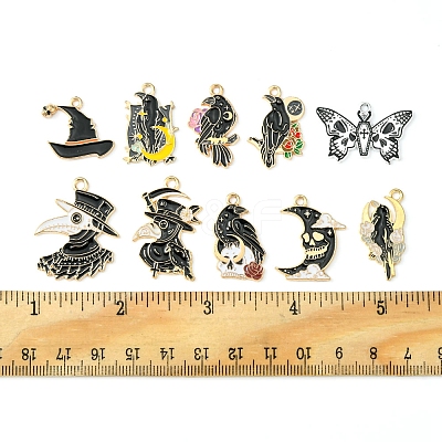 10Pcs 10 Style Alloy Enamel Pendants ENAM-FS0001-59-1