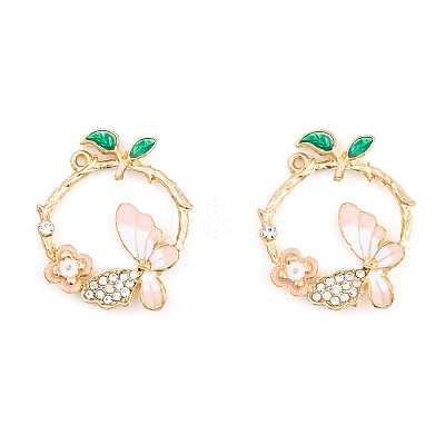 Rack Plating Alloy Enamel Pendants FIND-A040-04KCG-03-1