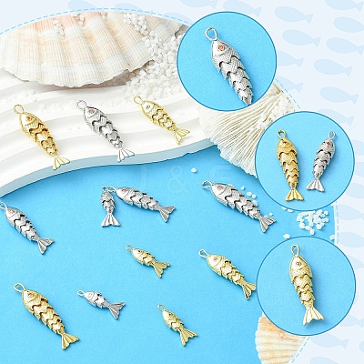 6Pcs 6 Styles Brass Pendants KK-YW0004-59-1
