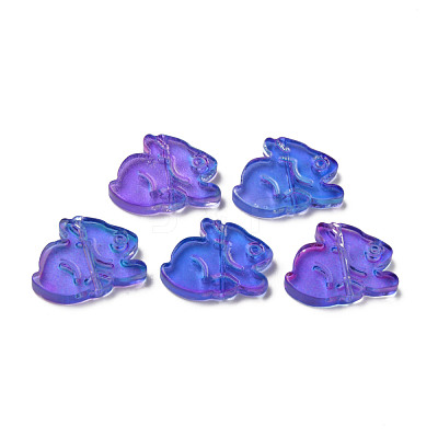 Two Tone Transparent Spray Painted Glass Beads GLAA-Q092-03-C01-1