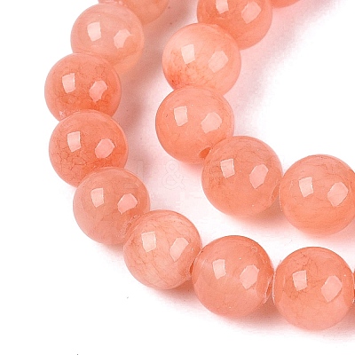 Natural Dyed Yellow Jade Gemstone Bead Strands G-R271-6mm-Y31-1