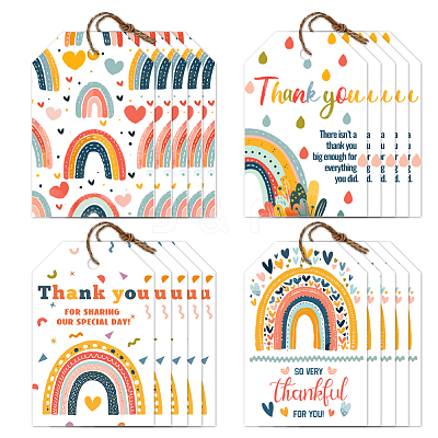 120Pcs 4 Styles Sunflower Paper Thank You Gift Tags CDIS-WH0038-08-1