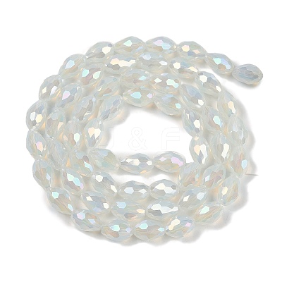 Opaque Solid Color Electroplate Glass Beads Strands EGLA-N013-J6mm-B02-1