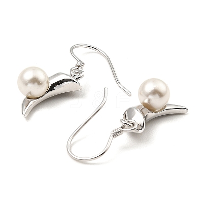 Rhodium Plated 925 Sterling Silver Pepper Dangle Stud Earrings EJEW-Z024-02A-P-1