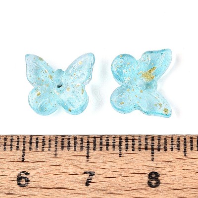 Transparent Spray Painted Glass Charms GLAA-T016-22B-1