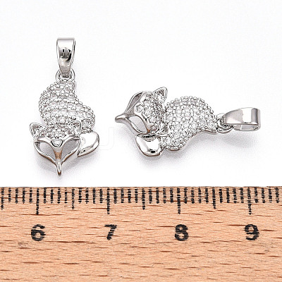 Brass Micro Pave Cubic Zirconia Pendants KK-T070-84P-1