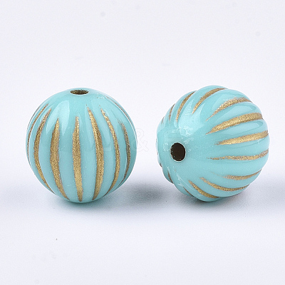 Plating Acrylic Beads PACR-Q115-14mm-72-03G-1