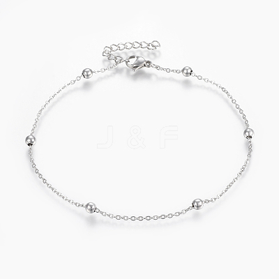Tarnish Resistant 304 Stainless Steel Anklets AJEW-H013-01P-1
