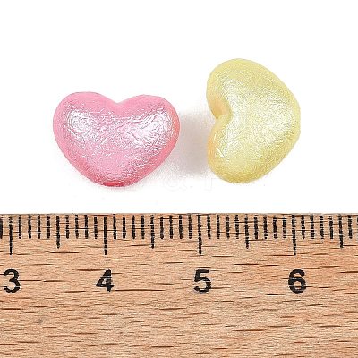 Textured Opaque ABS Imitation Pearl Beads X-MACR-K361-17-1