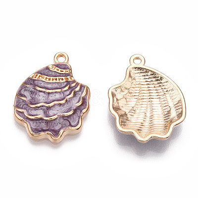 Rack Plating Alloy Enamel Pendant ENAM-Q449-12G-02-1