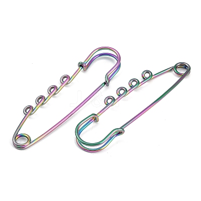 Ion Plating(IP) 304 Stainless Steel Safety Pins Brooch Findings STAS-K252-05B-RC-1