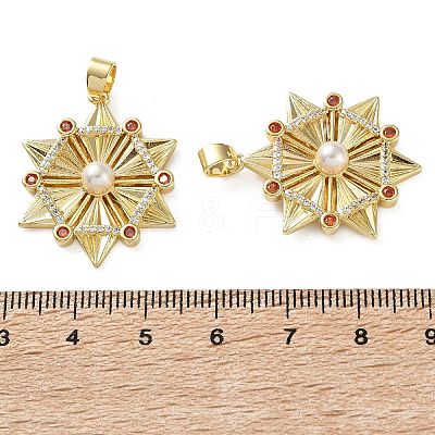 Brass Micro Pave Cubic Zirconia Pendants KK-D221-10G-1