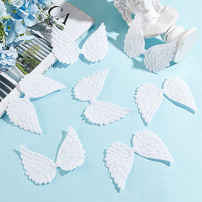 AHADEMAKER 50Pcs Cloth Embossed Wing Ornament Accessories FIND-GA0002-55-1