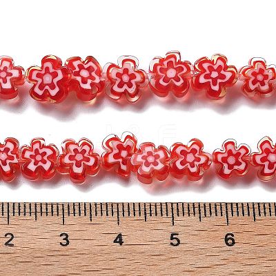 Handmade Millefiori Lampwork Beads Strands LAMP-F035-09F-1