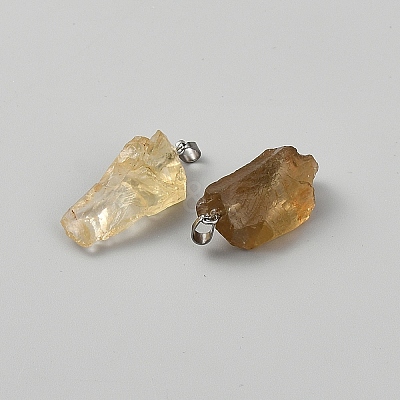 Raw Rough Natural Citrine Pendants G-WH0018-060-1