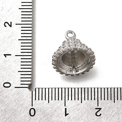 Brass Micro Pave Cubic Zirconia Cup Peg Bails KK-K378-52P-1