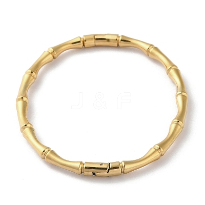 Rack Plating Brass Bamboo Stick Hinged Bangles BJEW-M039-06G-1