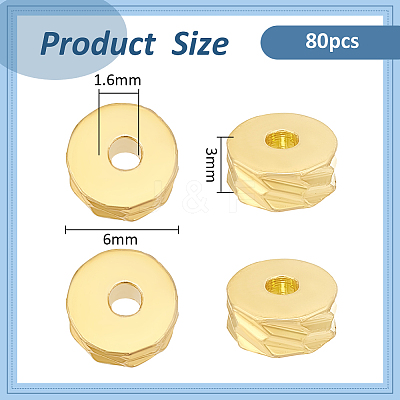 80Pcs Brass Bead KK-BC0013-53D-1