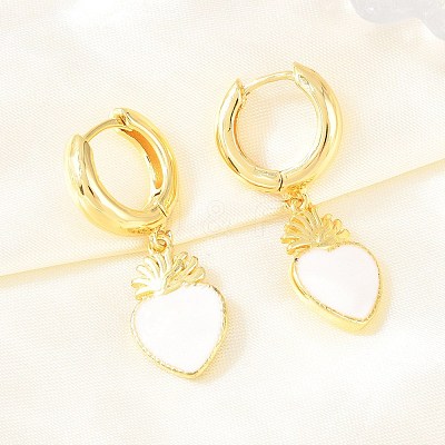 Valentine's Day Brass Hoop Earrings EJEW-Z164-11G-01-1