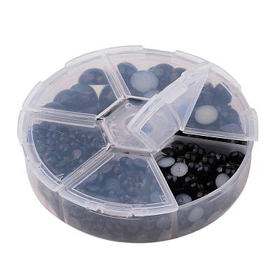 1Box ABS Plastic Imitation Pearl Dome Cabochons SACR-JP0001-25-1