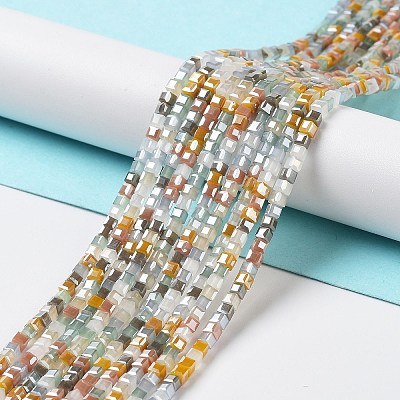 Gradient Color Electroplate Glass Bead Strands GLAA-E042-05-B05-1